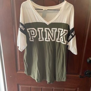 Victoria Secret Pink V-Neck Short Sleeve Tee